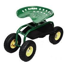 CASTLECREEK Rolling Garden Seat with Built-in Tray