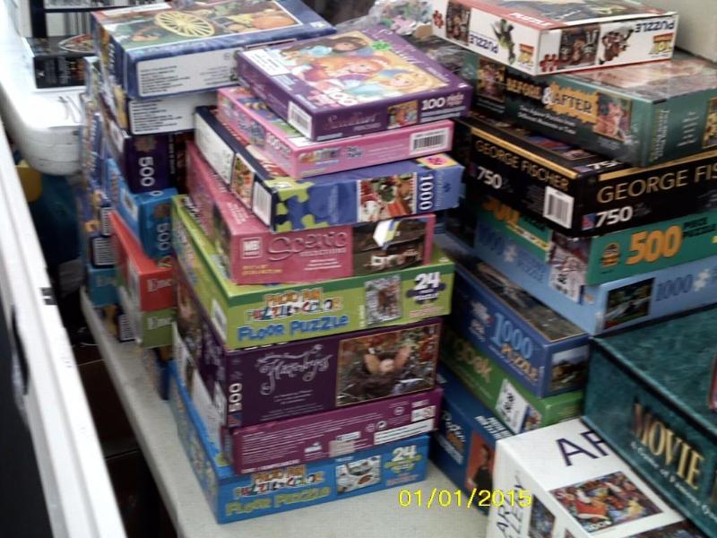 Bike, toys, books, puzzles