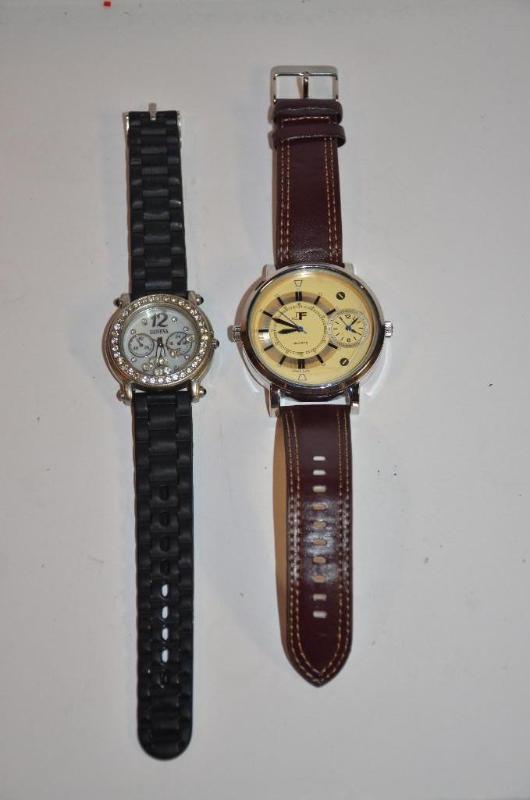 lot 67 image: Geneva black watch JF Brown watch...