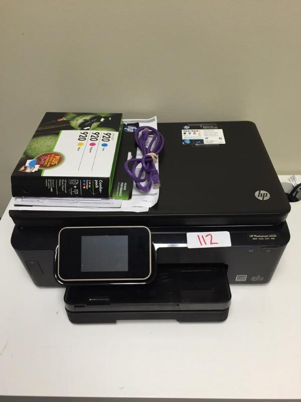 lot 112 image: Wireless HP Photosmart 6520 printer comes wit...