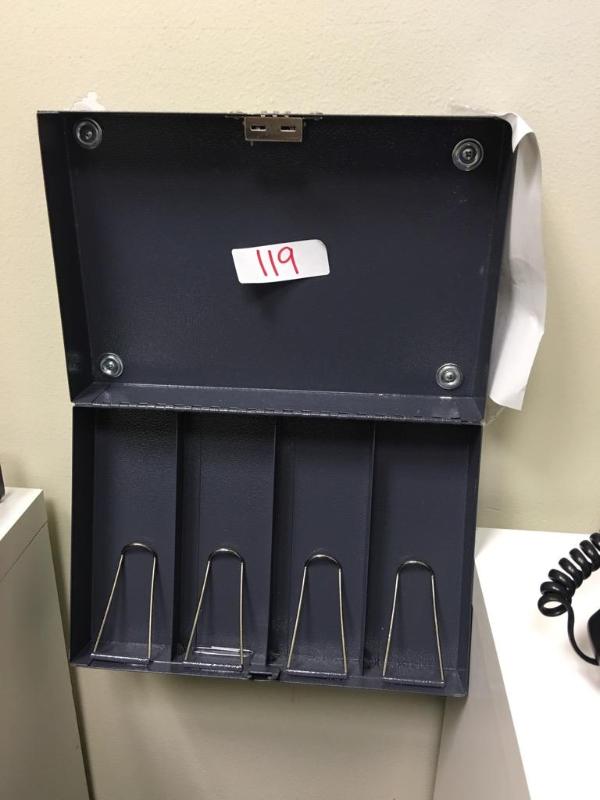 lot 119 image: Wall mounted portable cash drawer 11x8...