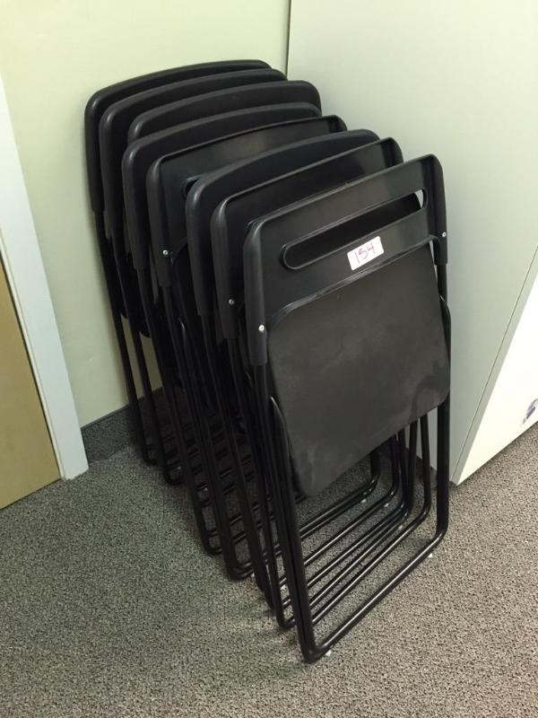 lot 154 image: 8 Ikea Black folding chairs...
