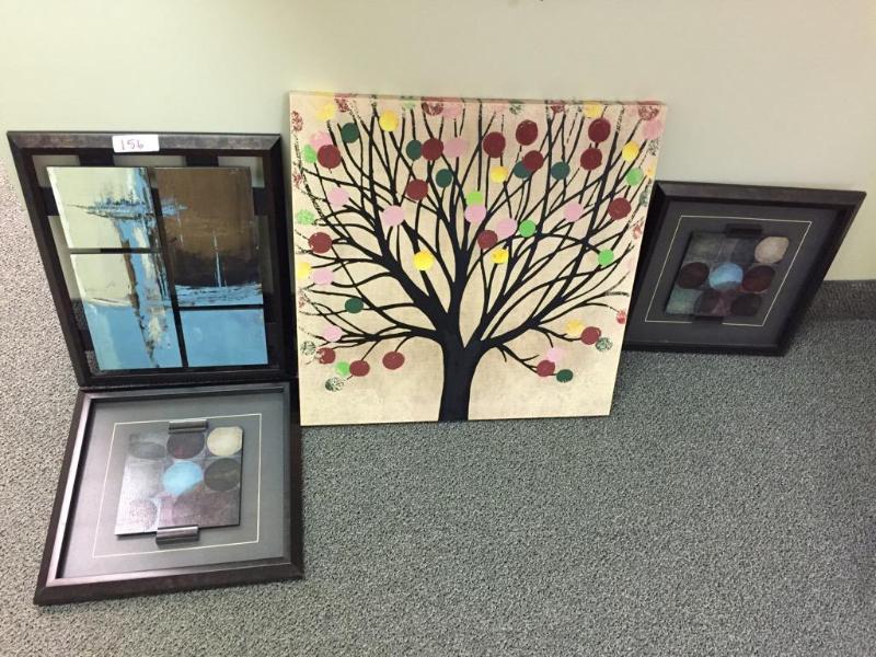 lot 156 image: 4 pieces of decorative wall art....