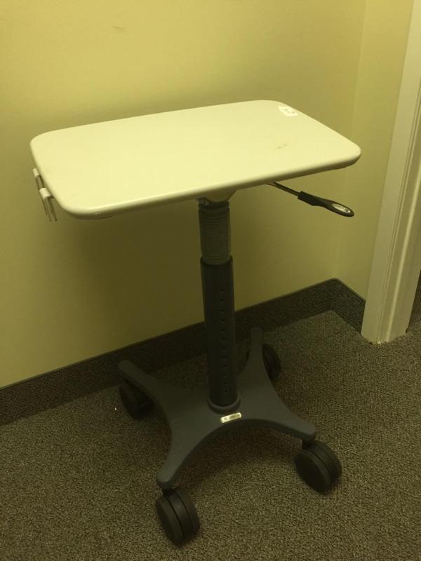 lot 64 image: Anthro zido 22 adjustable table. Size 22x17...