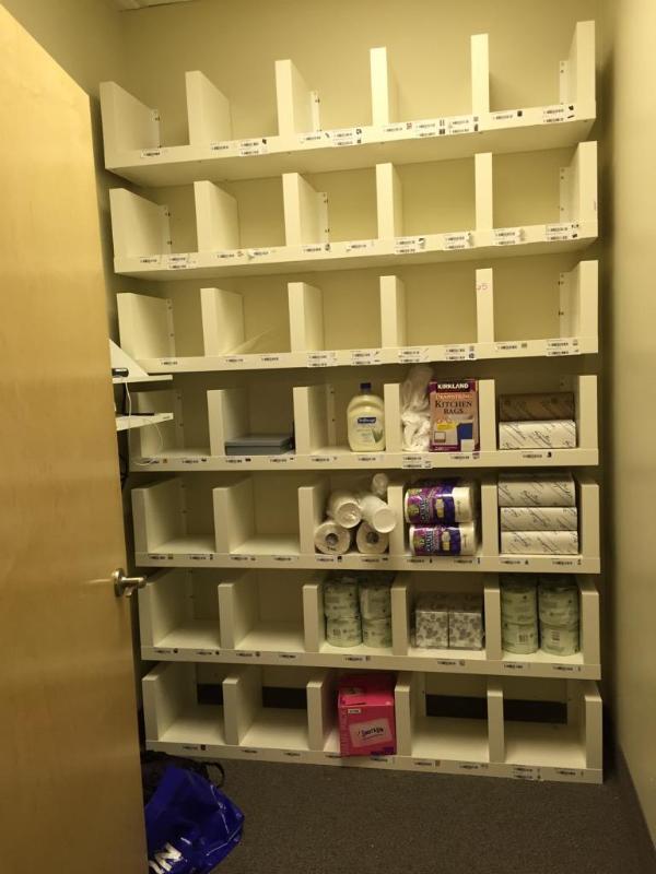 lot 65 image: 7 wall shelves. Please bring tools for remova...