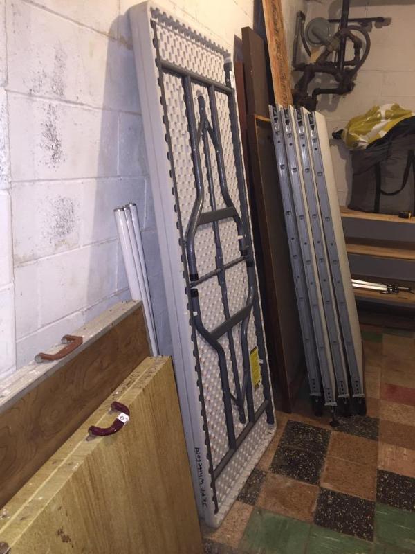 lot 105 image: 1-White folding table. 29x72...