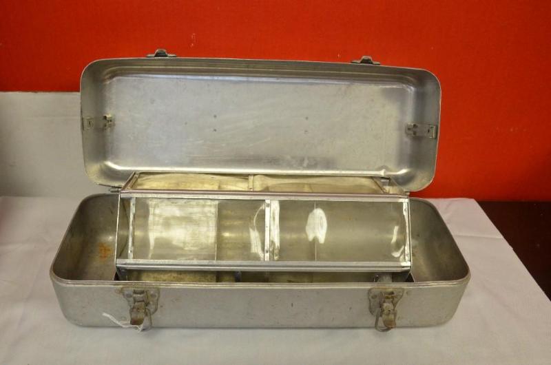lot 142 image: Revolving Tackle box and lures K. O. Wobbler...