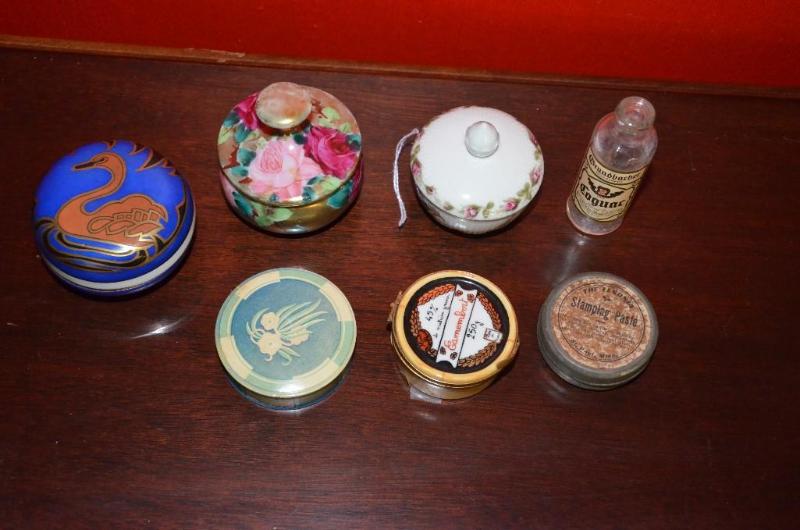 lot 157 image: 6 antique containers and one bottle &quotTh...