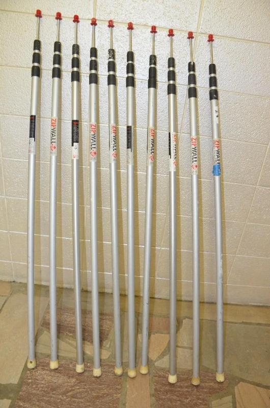lot 28 image: 10 Zip Wall Spring loaded poles. 12 extensio...