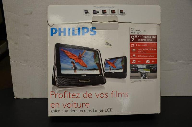 lot 54 image: Phillips portable DVD player dual screen 9&qu...