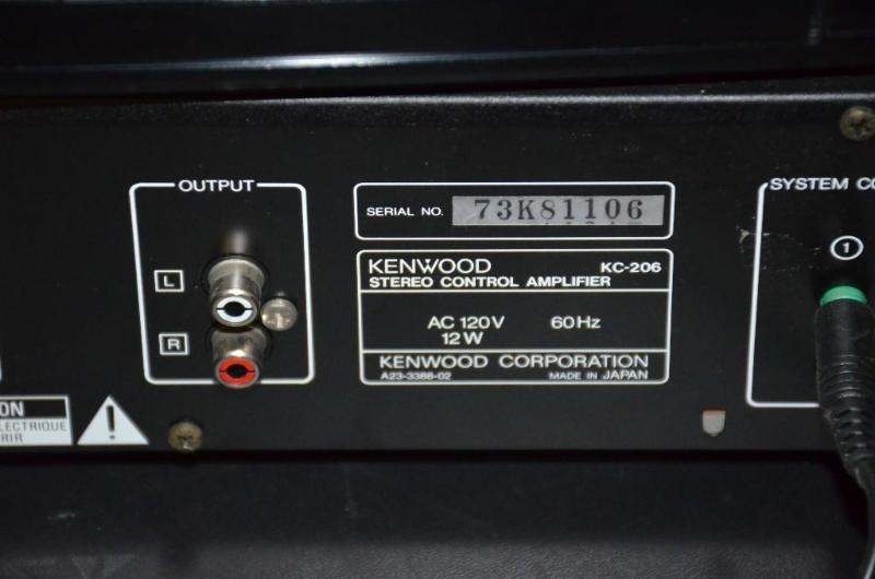 kenwood stereo control amplifier kc 206