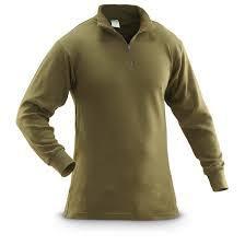 lot 17 image: 2 New French Military Surplus 14-zip Shirts