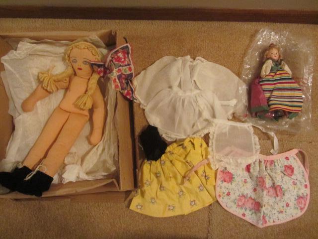 Vintique Hand Stitched Doll & Clothes