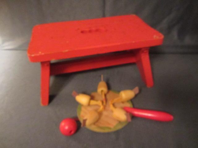 Vintage Stool & Paddle Toy