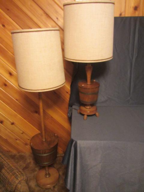 Barrel Table & Floor Lamps