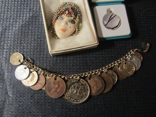 Foreign Coin Charm Bracelet, Jewelry