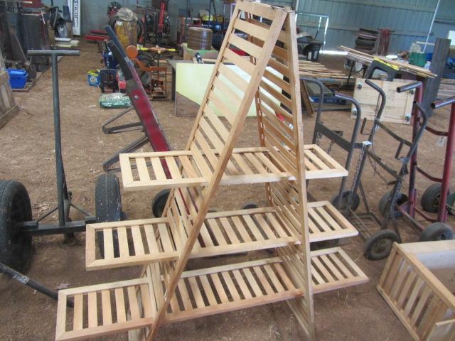 lot 134 image: Wooden Adjustable Teepee Shelving