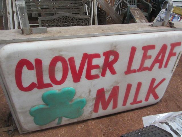 lot 136 image: Cloverleaf Milk Lighted Sign