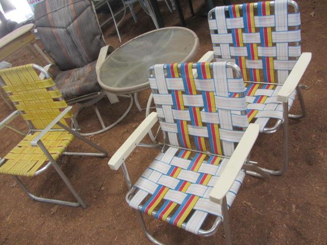 lot 149 image: Glass Top Table, Chairs