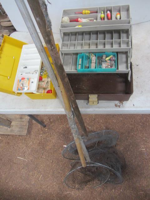 lot 186 image: Fish Nets, Tackle Boxes