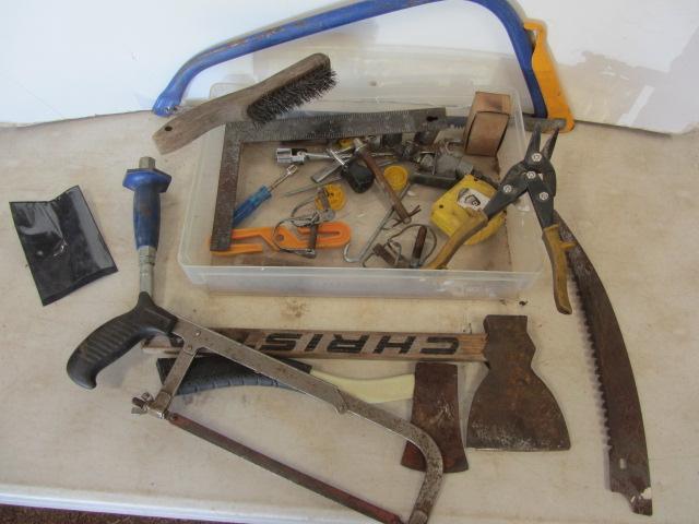 lot 94 image: Hatchets, Tin Snips, Anchors