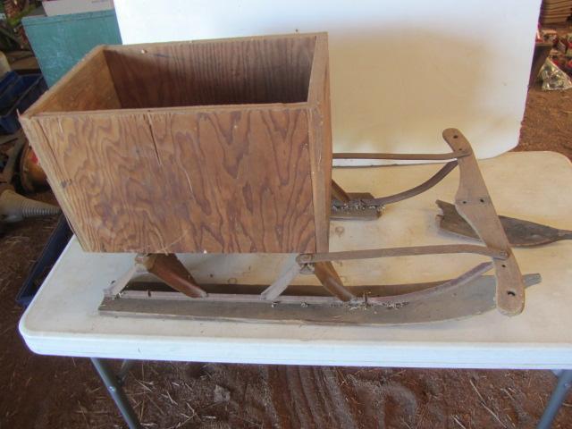 Vintage Sled on Wood Skis
