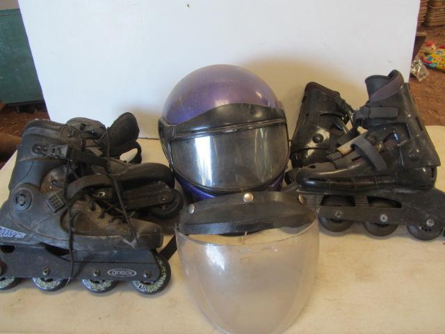 Arctic Cat Helmet, Shield, Roller Blades