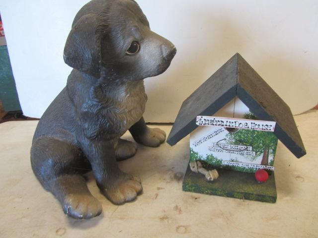 Lab Puppy & Birdhouse