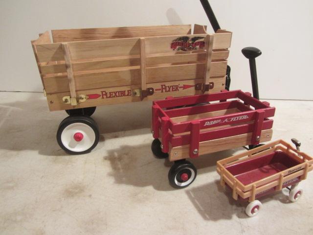 lot 182 image: Radio Flyer Toy Wood Wagons
