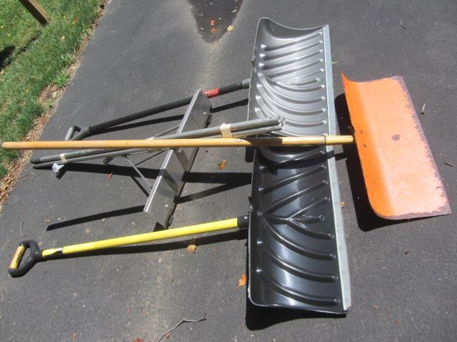 lot 195 image: Roof Rake, Snow Pusher Shovels