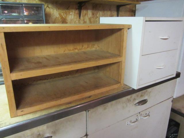 lot 25 image: Wood Shelf & Cabinets