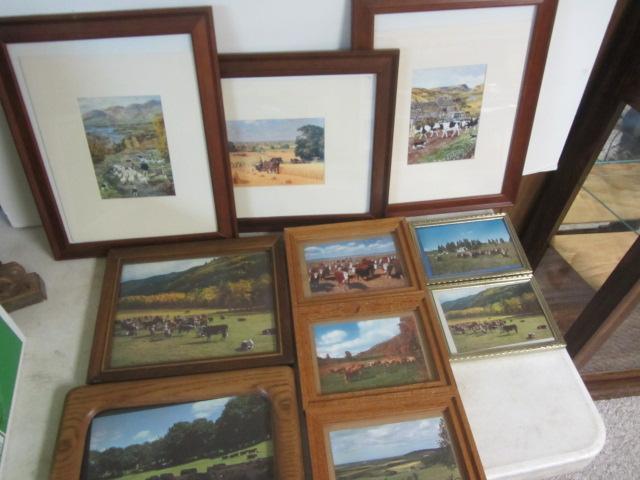 lot 254 image: Framed Cattle Prints