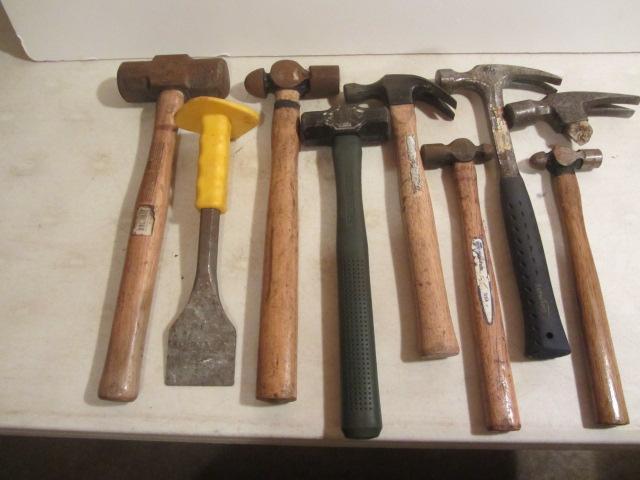 lot 44 image: Hammers, Claw, Ball Peen, Sledge
