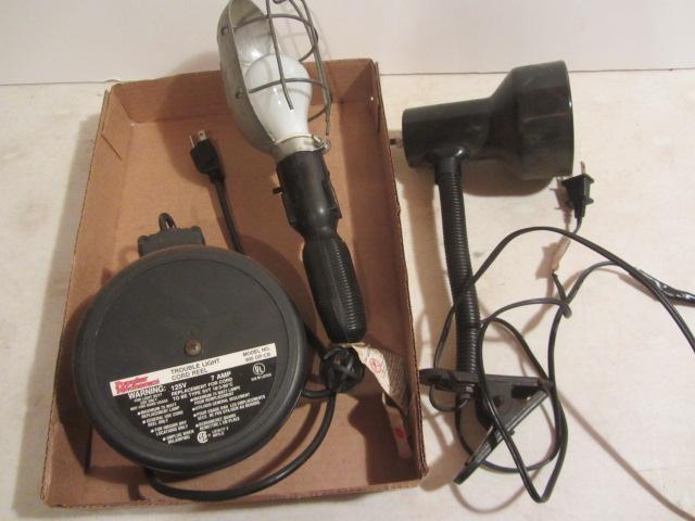 lot 50 image: Trouble Light Reel, Clamp On