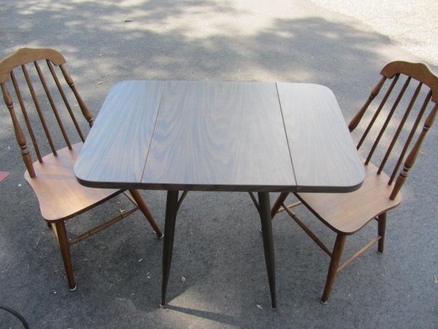 lot 211 image: Drop-leaf Table, Wooden Chairs