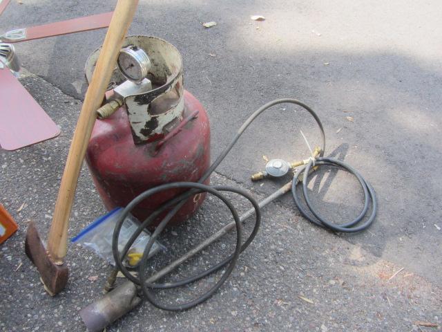 lot 233 image: Air Tank, Weed Burner, Axe