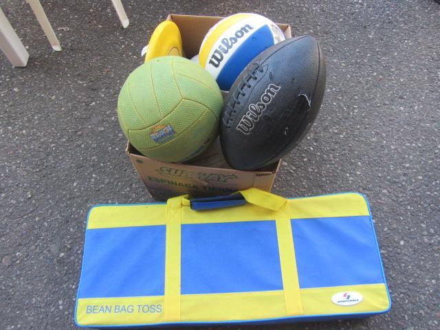 lot 243 image: Bean Toss Game, Sports Balls