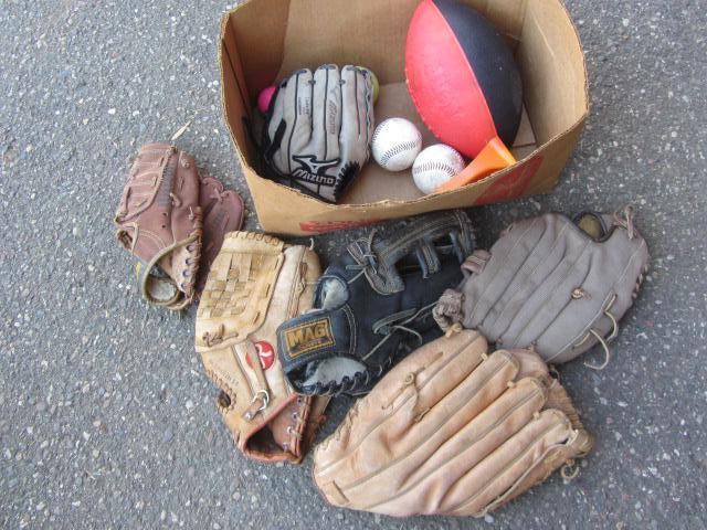 lot 244 image: Baseball Gloves, Sports Balls