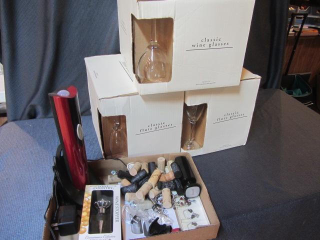 lot 28 image: Flutes, Wine Glasses, Bar Items