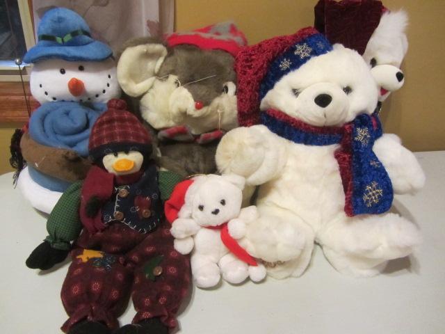 lot 303 image: Santa Bears, Fievel, Snowman