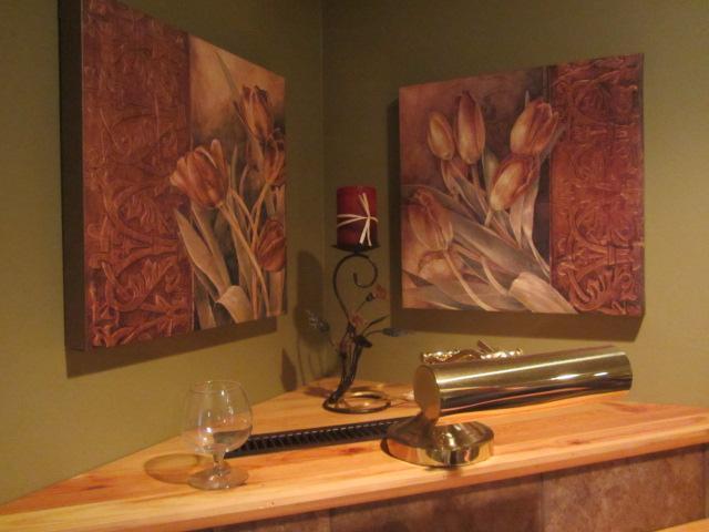 lot 35 image: Tulips Giclee, Candle Stand, Brass Lamp