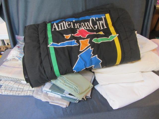lot 85 image: American Girl Sleeping Bag & Linens