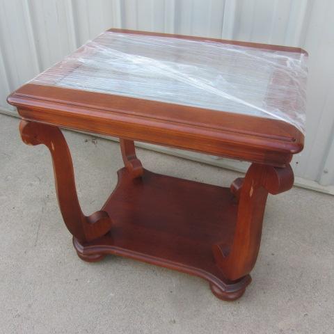 Glass Top Lamp Table