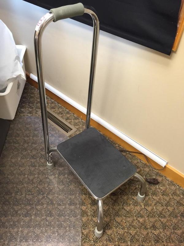 lot 100 image: Metal stool 34x19x11...