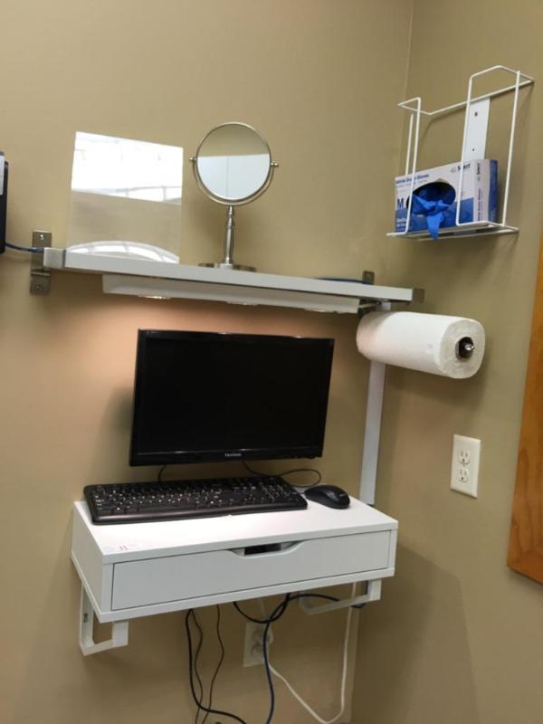 lot 11 image: IKEA wall desk 24x7x11, View Sonic Monitor at...