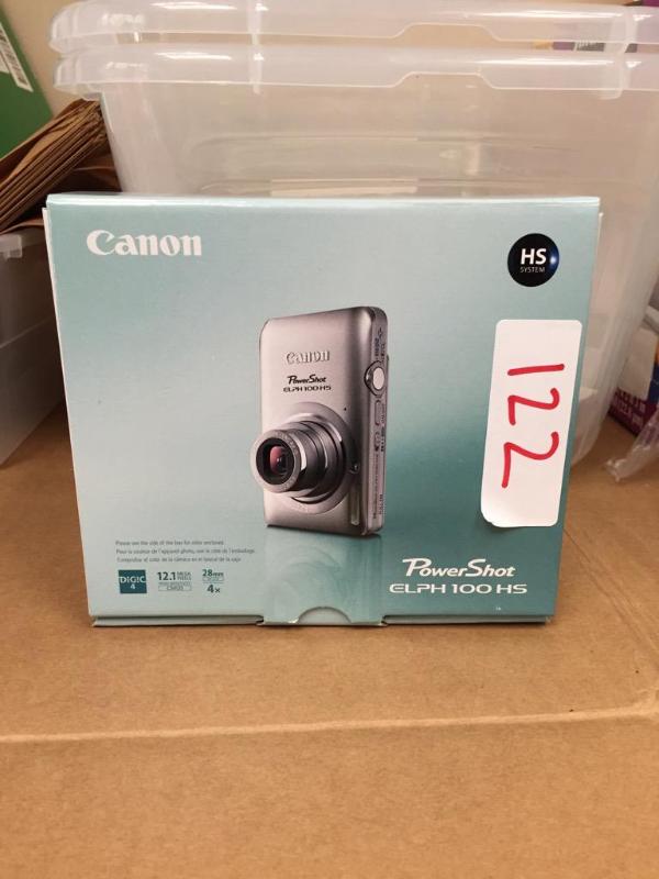lot 122 image: Canon PowerShot Elph 100 HS camera...