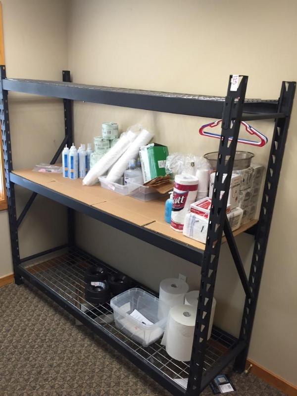 lot 125 image: NSF Metal shelving unit 24&quotx77&quotx72&...
