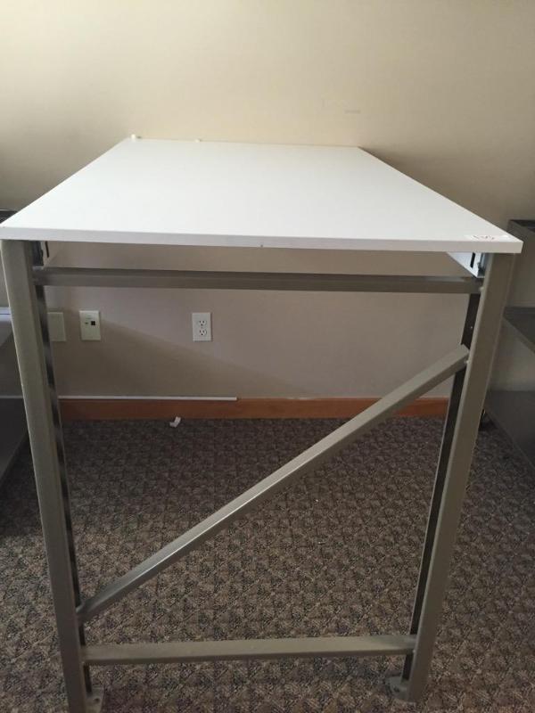 lot 135 image: Table connected to wall 41x49x29...