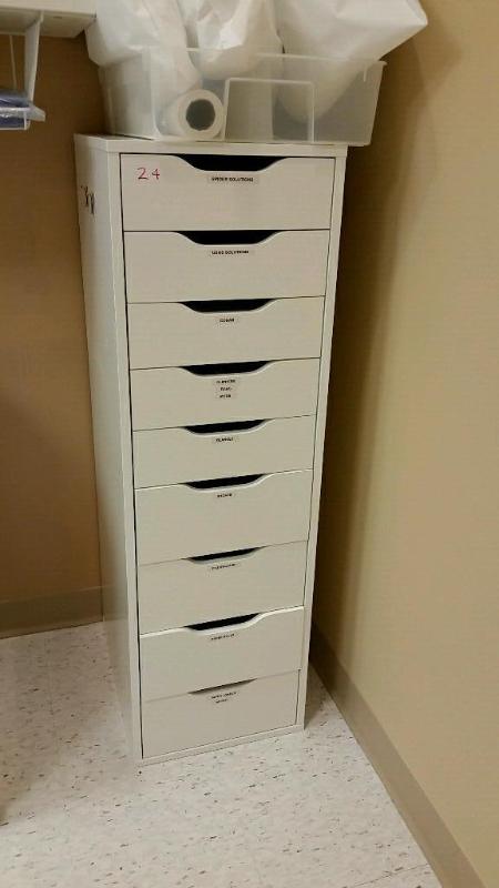 lot 24 image: 9 Drawer White storage cabinet 14&quotx19&qu...