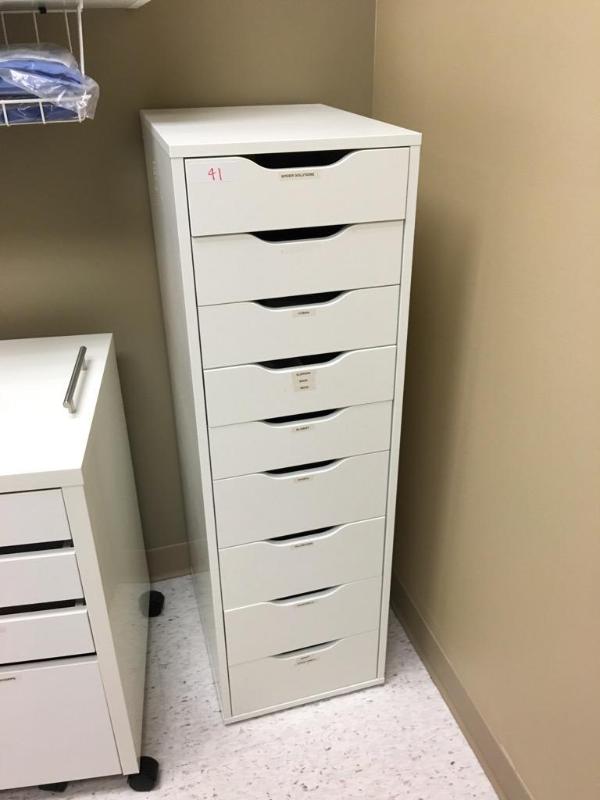 lot 41 image: 9 Drawer White storage cabinet 14&quotx19&qu...